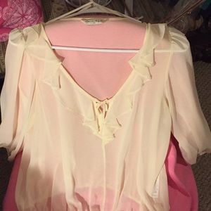 Cream sheer top